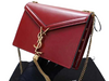 SAINT LAURENT CASSANDRA MONOGRAM CLASP BAG CALFSKIN RED