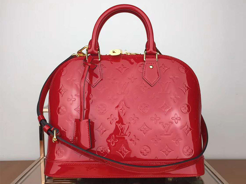 LOUIS VUITTON MONOGRAM VERNIS ALMA PM CHERRY M91611