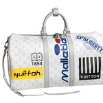 LOUIS VUITTON MONOGRAM CANVAS KEEPALL BANDOULIÈRE 50 WHITE M44643