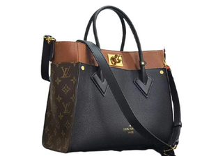 LOUIS VUITTON MONOGRAM CANVAS ON MY SIDE CALF LEATHER BROWN AND BLACK M53823