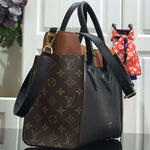 LOUIS VUITTON MONOGRAM CANVAS ON MY SIDE CALF LEATHER BROWN AND BLACK M53823