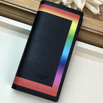 LOUIS VUITTON TAIGA LEATHER BRAZZA WALLET COLORFUL TRIM BLACK M32572