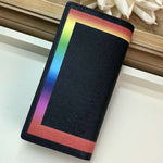 LOUIS VUITTON TAIGA LEATHER BRAZZA WALLET COLORFUL TRIM BLACK M32572