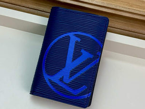 LOUIS VUITTON EPI LEATHER POCKET ORGANIZER NAVY BLUE WITH BLUE INITIALS M67904