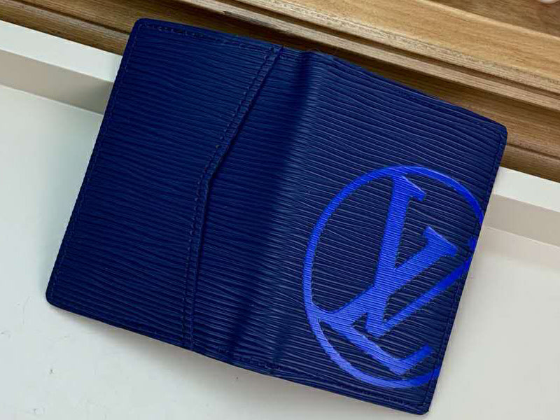 LOUIS VUITTON EPI LEATHER POCKET ORGANIZER NAVY BLUE WITH BLUE INITIALS M67904