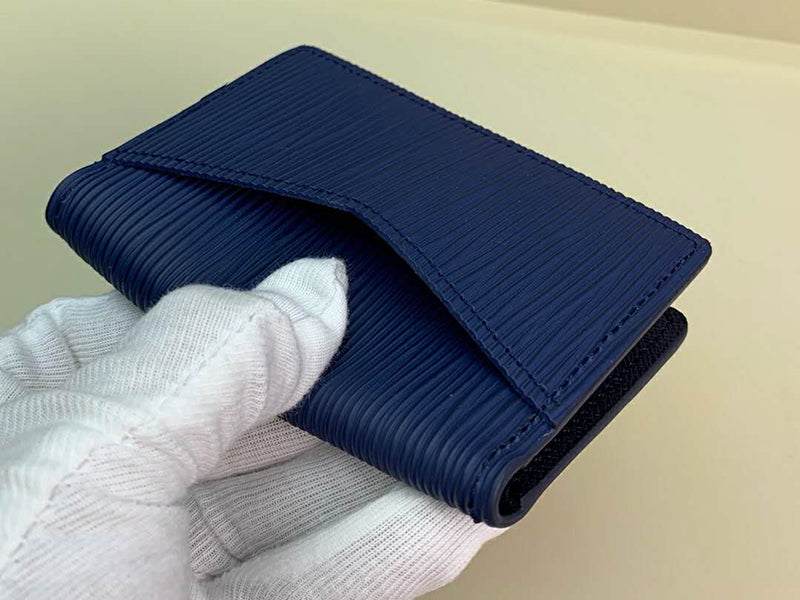 LOUIS VUITTON EPI LEATHER POCKET ORGANIZER NAVY BLUE WITH BLUE INITIALS M67904