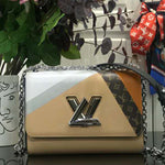 LOUIS VUITTON EPI LEATHER TWIST MM BEIGE MARRON M53802