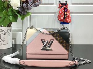 LOUIS VUITTON EPI LEATHER TWIST MM BLANC ROSE M53800