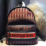 DIOR OBLIQUE WITH CHRISTIAN LOGO BACKPACK AZTEC PATTERN ORANGE