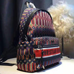 DIOR OBLIQUE WITH CHRISTIAN LOGO BACKPACK AZTEC PATTERN ORANGE