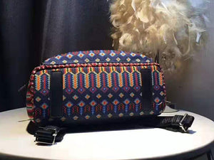 DIOR OBLIQUE WITH CHRISTIAN LOGO BACKPACK AZTEC PATTERN ORANGE