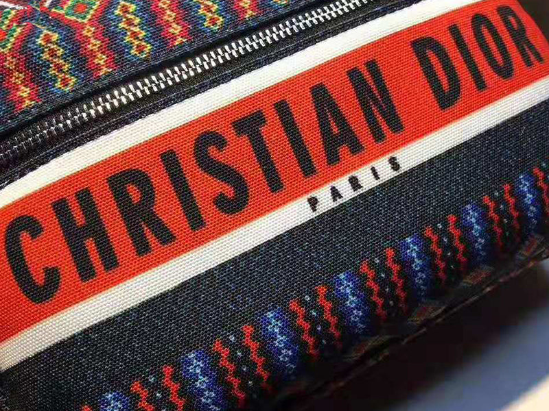 DIOR OBLIQUE WITH CHRISTIAN LOGO BACKPACK AZTEC PATTERN ORANGE