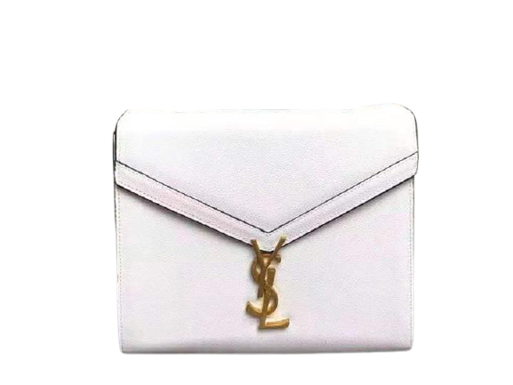 SAINT LAURENT CASSANDRA TOP HANDLE MEDIUM BAG IN GRAIN LEATHER WHITE