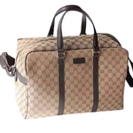 GUCCI GG SUPREME BOSTON DUFFLE BAG DARK BROWN