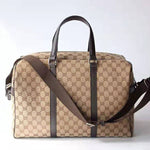 GUCCI GG SUPREME BOSTON DUFFLE BAG DARK BROWN