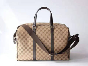 GUCCI GG SUPREME BOSTON DUFFLE BAG DARK BROWN