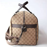 GUCCI GG SUPREME BOSTON DUFFLE BAG DARK BROWN