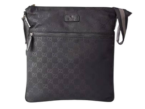 GUCCI GG NYLON GUCCISSIMA SMALL MESSENGER BAG BLACK 449185