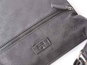 GUCCI GG NYLON GUCCISSIMA SMALL MESSENGER BAG BLACK 449185