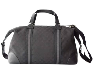 GUCCI GG NYLON GUCCISSIMA XL TRAVEL DUFFLE LUGGAGE BAG BLACK 449180