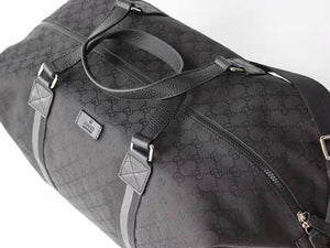 GUCCI GG NYLON GUCCISSIMA XL TRAVEL DUFFLE LUGGAGE BAG BLACK 449180