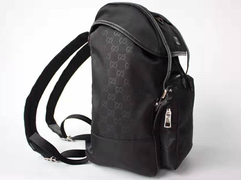 GUCCI GG GUCCISSIMA LARGE NYLON BACKPACK RUCKSACK TRAVEL BAG BLACK