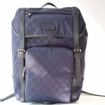 GUCCI GG GUCCISSIMA LARGE NYLON BACKPACK RUCKSACK TRAVEL BAG BLUE