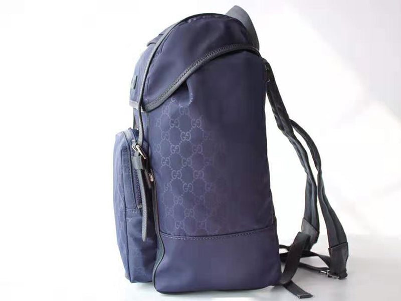 GUCCI GG GUCCISSIMA LARGE NYLON BACKPACK RUCKSACK TRAVEL BAG BLUE