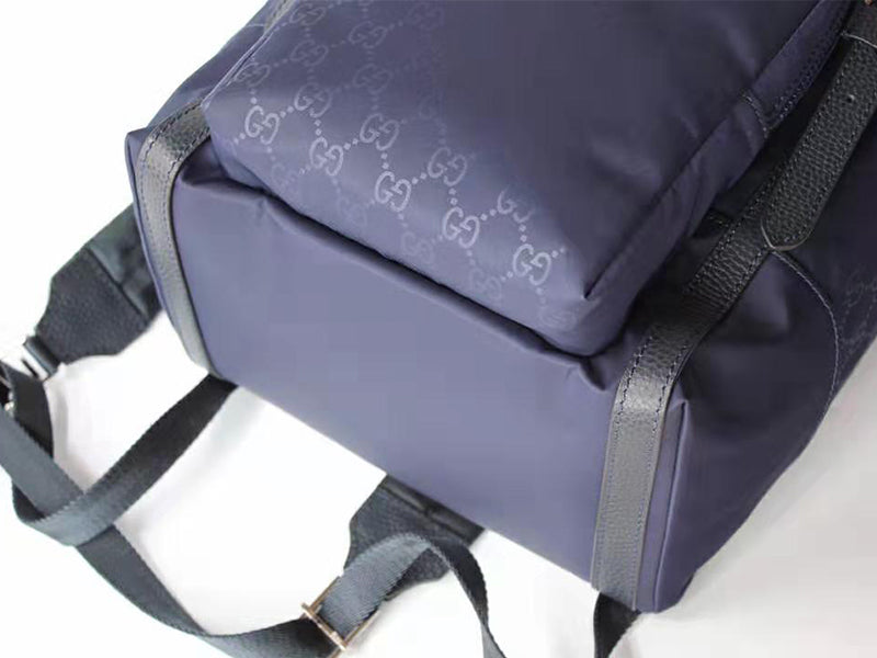 GUCCI GG GUCCISSIMA LARGE NYLON BACKPACK RUCKSACK TRAVEL BAG BLUE