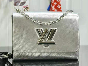 LOUIS VUITTON EPI LEATHER TWIST MM SILVER M55404