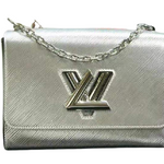 LOUIS VUITTON EPI LEATHER TWIST MM SILVER M55404