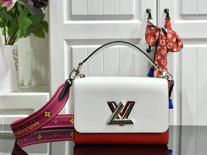 LOUIS VUITTON EPI LEATHER TWIST MM RED AND WHITE