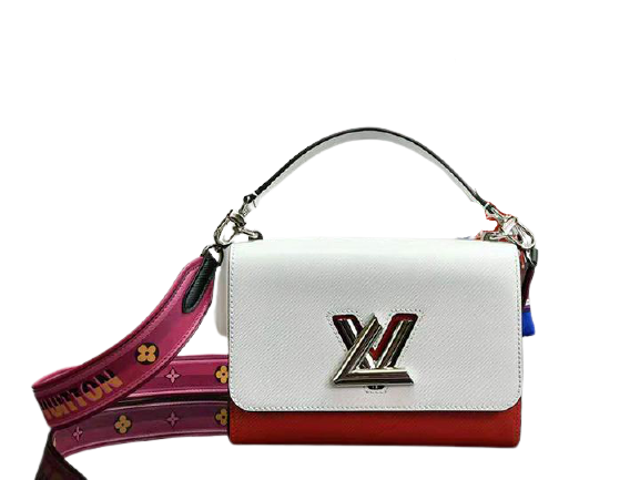 LOUIS VUITTON EPI LEATHER TWIST MM RED AND WHITE