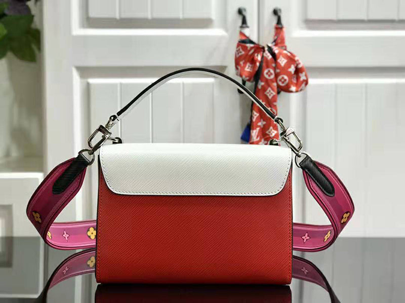 LOUIS VUITTON EPI LEATHER TWIST MM RED AND WHITE