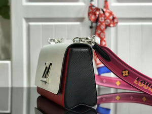 LOUIS VUITTON EPI LEATHER TWIST MM RED AND WHITE