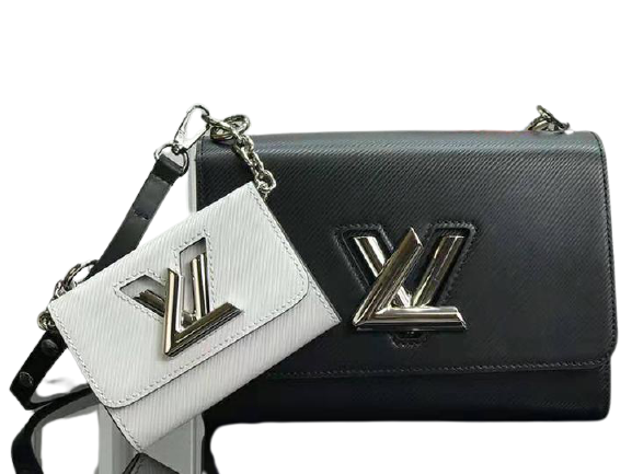 LOUIS VUITTON EPI LEATHER TWIST MM BLACK AND TWIST BB WHITE