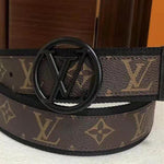 LOUIS VUITTON MONOGRAM CANVAS LV CIRCLE 40MM BELT BLACK