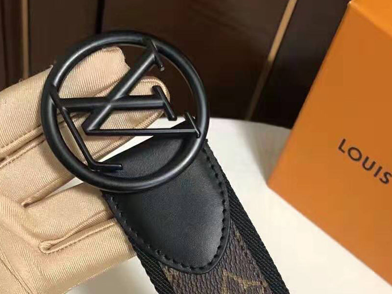 LOUIS VUITTON MONOGRAM CANVAS LV CIRCLE 40MM BELT BLACK