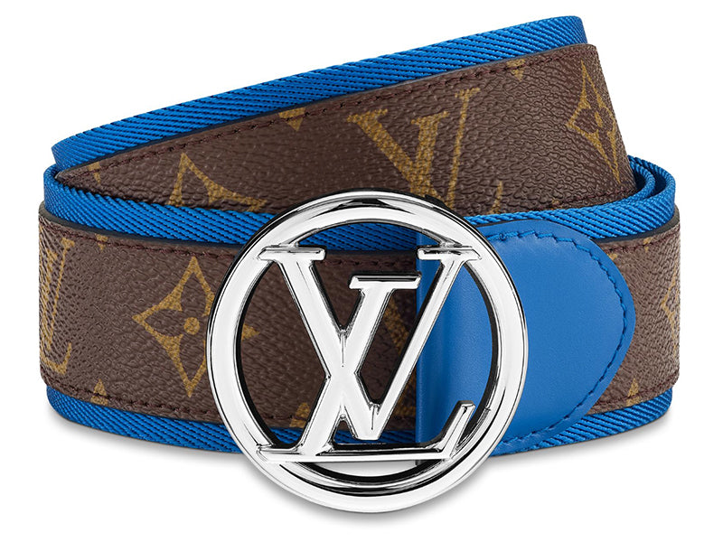 LOUIS VUITTON MONOGRAM CANVAS LV CIRCLE 40MM BELT BLUE