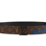 LOUIS VUITTON MONOGRAM CANVAS LV INITIALES 40MM BELT BLACK