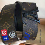 LOUIS VUITTON MONOGRAM CANVAS LV INITIALES 40MM BELT BLACK