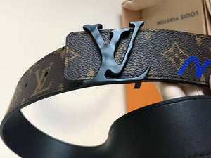 LOUIS VUITTON MONOGRAM CANVAS LV INITIALES 40MM BELT BLACK