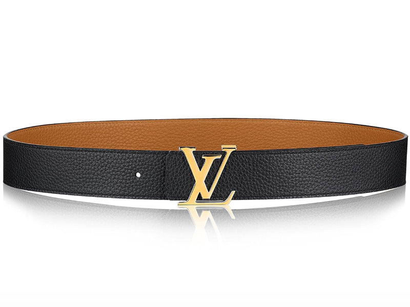 LOUIS VUITTON TAURILLON LEATHER LV INITIALES 40MM REVERSIBLE BELT BLACK AND GOLD