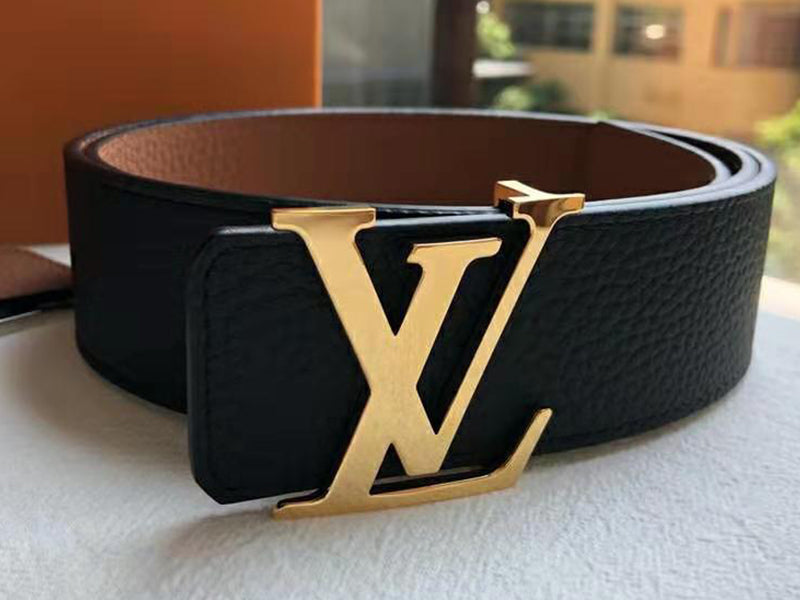 LOUIS VUITTON TAURILLON LEATHER LV INITIALES 40MM REVERSIBLE BELT BLACK AND GOLD