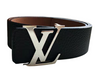 LOUIS VUITTON TAURILLON LEATHER LV INITIALES 40MM REVERSIBLE BELT BLACK AND SILVER