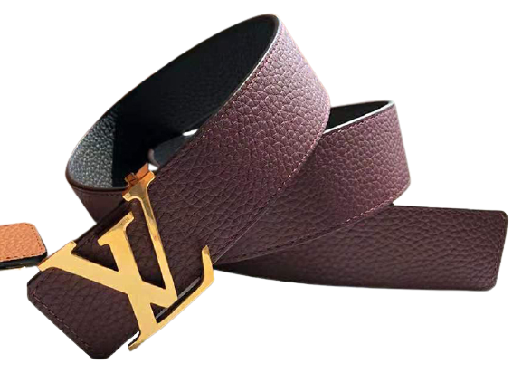 LOUIS VUITTON TAURILLON LEATHER LV INITIALES 40MM REVERSIBLE BELT BURGUNDY AND GOLD