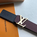 LOUIS VUITTON TAURILLON LEATHER LV INITIALES 40MM REVERSIBLE BELT BURGUNDY AND GOLD