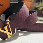 LOUIS VUITTON TAURILLON LEATHER LV INITIALES 40MM REVERSIBLE BELT BURGUNDY AND GOLD