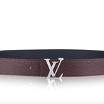 LOUIS VUITTON TAURILLON LEATHER LV INITIALES SILVER 40MM REVERSIBLE BURGUNDY M9152Q