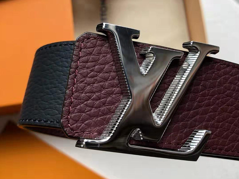 LOUIS VUITTON TAURILLON LEATHER LV INITIALES SILVER 40MM REVERSIBLE BURGUNDY M9152Q